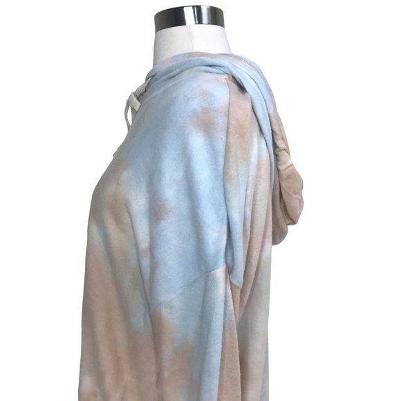 Melloday Tie Dye Kangaroo Pocket Hoodie Blue Orange Size Medium NWT - Picture 6 of 11